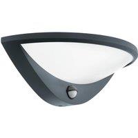 Loops IP44 Outdoor Wall Light & PIR Sensor Anthracite Aluminium 9.3W Built in LED