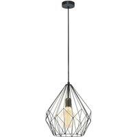 Loops Hanging Ceiling Pendant Light Black Wire Cage 1x 60W E27 Hallway Feature Lamp