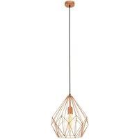 Loops Hanging Ceiling Pendant Light Copper Wire Cage 1x 60W E27 Hallway Feature Lamp