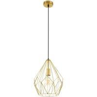 Loops Hanging Ceiling Pendant Light Gold Wire Cage 1x 60W E27 Hallway Feature Lamp