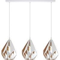 Loops Hanging Ceiling Pendant Light White & Gold Geometric 3x 60W E27 Kitchen Island