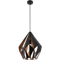 Loops Hanging Ceiling Pendant Light Black & Copper Geometric 60W E27 Modern Feature