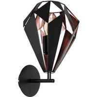 Loops LED Wall Light / Sconce Black & Antique Copper Shade 1 x 60W E27 Bulb