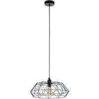 Loops Hanging Ceiling Pendant Light Black Cage Shade 1x 60W E27 Hallway Feature Lamp