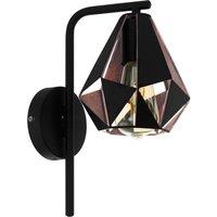 Loops LED Wall Light / Sconce Geometric Black & Antique Copper 1 x 60W E27 Bulb