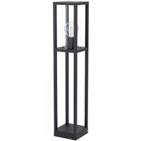 Loops IP44 Outdoor Bollard Light Black Cast Aluminium Box 1 x 40W E27 Tall Lamp Post