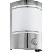 Loops IP44 Outdoor Wall Light & PIR Motion Sensor Stainless Steel 1 x 40W E27 Bulb in Metallics