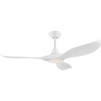 Loops Remote Control Ceiling Fan & Light Matt White Abs Plastic 15W Built in LED
