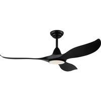 Loops Remote Control Ceiling Fan & Light Matt Black Abs Plastic 15W Built in LED