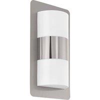 Loops IP44 Outdoor Wall Light Modern Stainless Steel 2 x 10W E27 Bulb Porch Lamp in Metallics