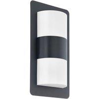 Loops IP44 Outdoor Wall Light Anthracite Zinc Plated Steel 2 x 10W E27 Bulb in Metallics