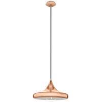 Loops Hanging Ceiling Pendant Light Sleek Copper Shade 1x 60W E27 Hallway Feature