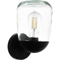 Loops IP44 Outdoor Wall Light Black Aluminium & Plastic 1 x 60W E27 Bulb Lamp