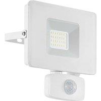 Loops IP44 Outdoor Flood Light & PIR Sensor White Aluminium 20W Built in LED