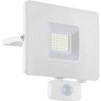 Loops IP44 Outdoor Flood Light & PIR Sensor White Aluminium 30W Built in LED