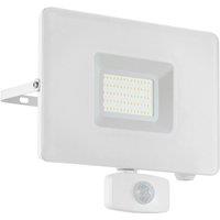 Loops IP44 Outdoor Flood Light & PIR Sensor White Aluminium 50W Built in LED