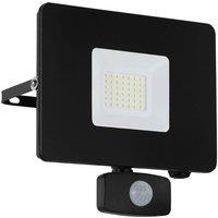 Loops IP44 Outdoor Flood Light & PIR Sensor Black Aluminium 30W Built in LED