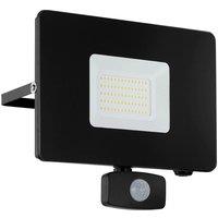 Loops IP44 Outdoor Flood Light & PIR Sensor Black Aluminium 50W Built in LED