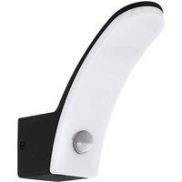 Loops IP44 Outdoor Wall Light & PIR Sensor Black Aluminium 11W Built in LED