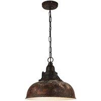 Loops Hanging Ceiling Pendant Light Tarnished Copper Industrial Shade 1 x 60W E27
