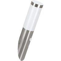 Loops IP44 Outdoor Wall Light & PIR Motion Sensor Stainless Steel 1 x 12W E27 Bulb in Metallics