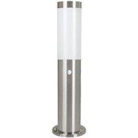 Loops IP44 Outdoor Bollard Light & PIR Sensor Stainless Steel 12W E27 450mm Lamp Post in Metallics