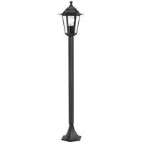 Loops IP44 Outdoor Bollard Light Black Cast Aluminium 1 x 60W E27 Tall Lamp Post