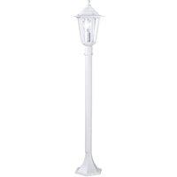 Loops IP44 Outdoor Bollard Light White Aluminium Lantern 1 x 60W E27 Bulb Lamp Post