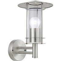 Loops IP44 Outdoor Wall Light Stainless Steel & Glass Shade 1 x 60W E27 Porch Lamp in Metallics