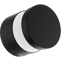 Loops IP44 Outdoor Wall Light Black Aluminium Round 11W Built in LED Porch Lamp