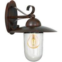 Loops IP44 Outdoor Wall Light Antique Brown Steel Fisherman Lamp 1 x 60W E27 Bulb in Metallics