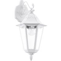 Loops IP44 Outdoor Wall Light White Traditional Lantern 1x 60W E27 Porch Lamp Down