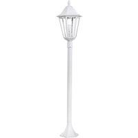 Loops IP44 Outdoor Bollard Light White Aluminium Lantern 1 x 60W E27 Tall Lamp Post