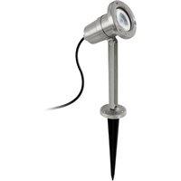 Loops IP54 Outdoor Bollard Light Stainless Steel 1 x 5W GU10 Bulb Driveway Lamp Post in Metallics