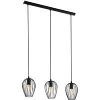 Loops Hanging Ceiling Pendant Light Black Wire Cage 3x 60W E27 Kitchen Island Dining