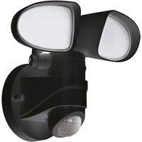 Loops IP44 Outdoor Wall Light & PIR Sensor Black Plastic 6W Built in LED Lamp