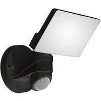Loops IP44 Outdoor Wall Light & PIR Sensor Black Plastic 13W Built in LED Lamp