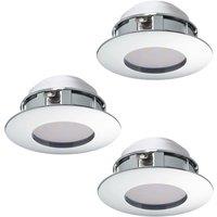 Loops 3 PACK Flush Ceiling Downlight Chrome Recessed Spotlight 6W Built in LED