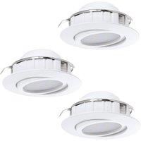 Loops 3 PACK Flush Ceiling Downlight White Adjustable Round Spotlight 6W Built in LED