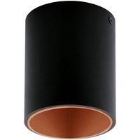 Loops Wall / Ceiling Light Black & Copper Round Downlight 3.3W Built in LED