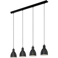 Loops Hanging Ceiling Pendant Light Black & White Steel 4 x 40W E27 Bulb