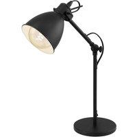 Loops Adjustable Table Lamp Desk Light Black & White Steel Shade 1 x 40W E27 Bulb