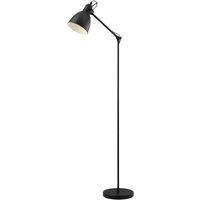 Loops Adjustable Arm Floor Lamp Light Black & White Shade 1 x 40W E27 Bulb