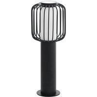 Loops IP44 Outdoor Pedestal Light Black Steel 1 x 28W E27 Bulb Wall Gate Lamp
