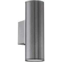 Loops IP44 Outdoor Wall Light Anthracite Zinc Plated Steel 2 x 3W GU10 Bulb in Metallics