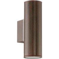Loops IP44 Outdoor Wall Light Antique Brown Steel Up & Down Lamp 1 x 60W E27 Bulb in Metallics