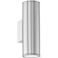 Loops IP44 Outdoor Wall Light Stainless Steel 1x 3W GU10 Bulb Porch Up & Down Lamp in Metallics