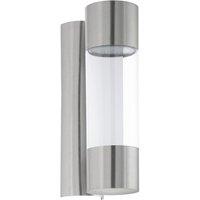 Loops IP44 Outdoor Wall Light Stainless Steel / Glass 3.7W Built in LED Porch Lamp in Metallics