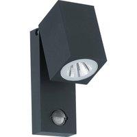 Loops IP44 Outdoor Wall Light & PIR Sensor Anthracite Aluminium 5W Built in LED