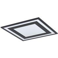Loops Wall / Ceiling Light Black Modern 450mm Square Slim Panel 24W Built in LED